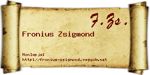 Fronius Zsigmond névjegykártya