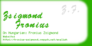zsigmond fronius business card